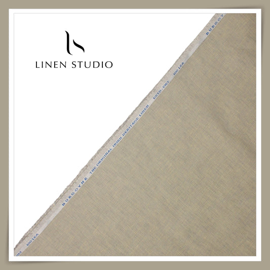 100 LEA PREMIUM Linen Plain Shirting by Burgoyne - Golden Brown (NEW)