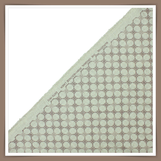 60 Lea Printed Linen Shirting by Burgoyne - Pastel Green Print (NEW)