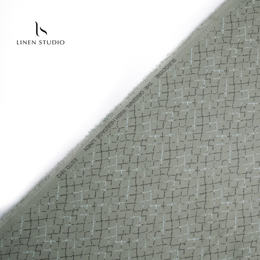 Burgoyne 60 Lea Printed Linen - Sage Green - Linen Studio