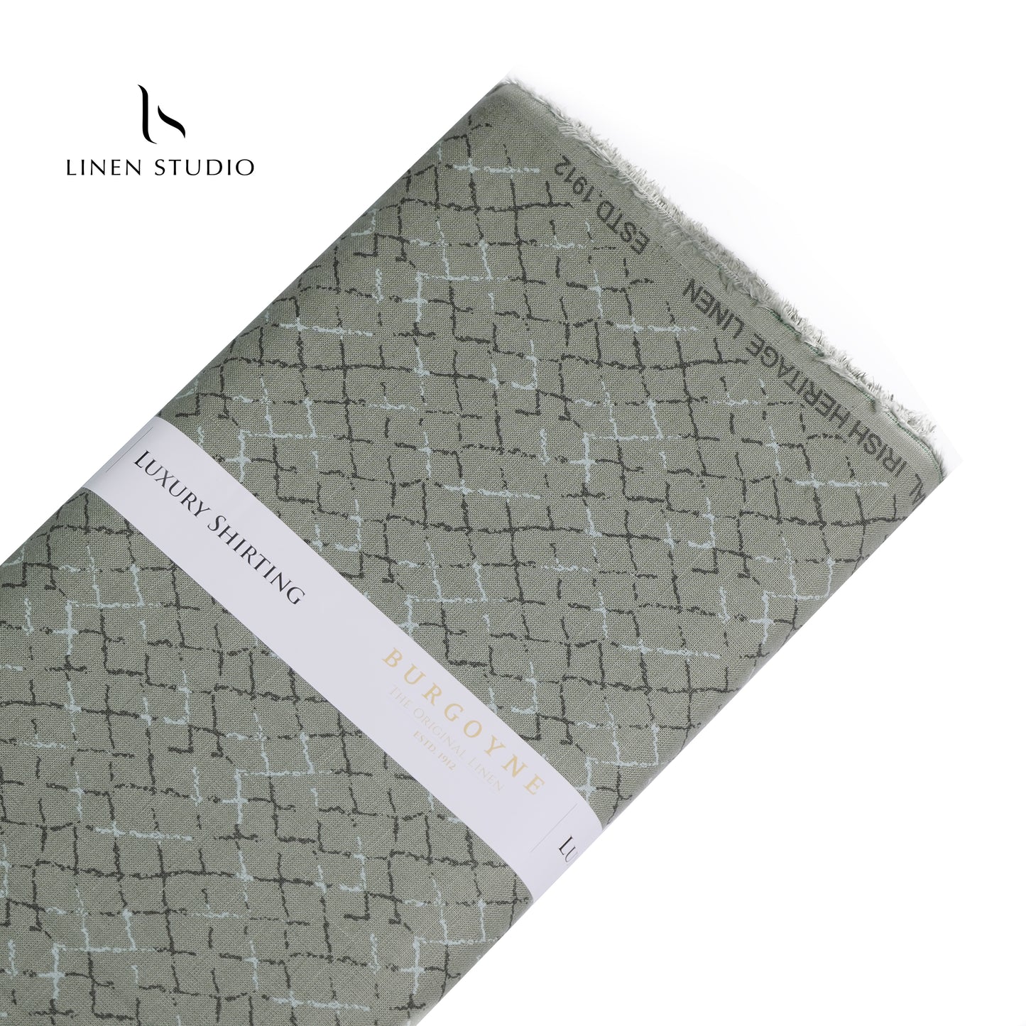 Burgoyne 60 Lea Printed Linen - Sage Green - Linen Studio