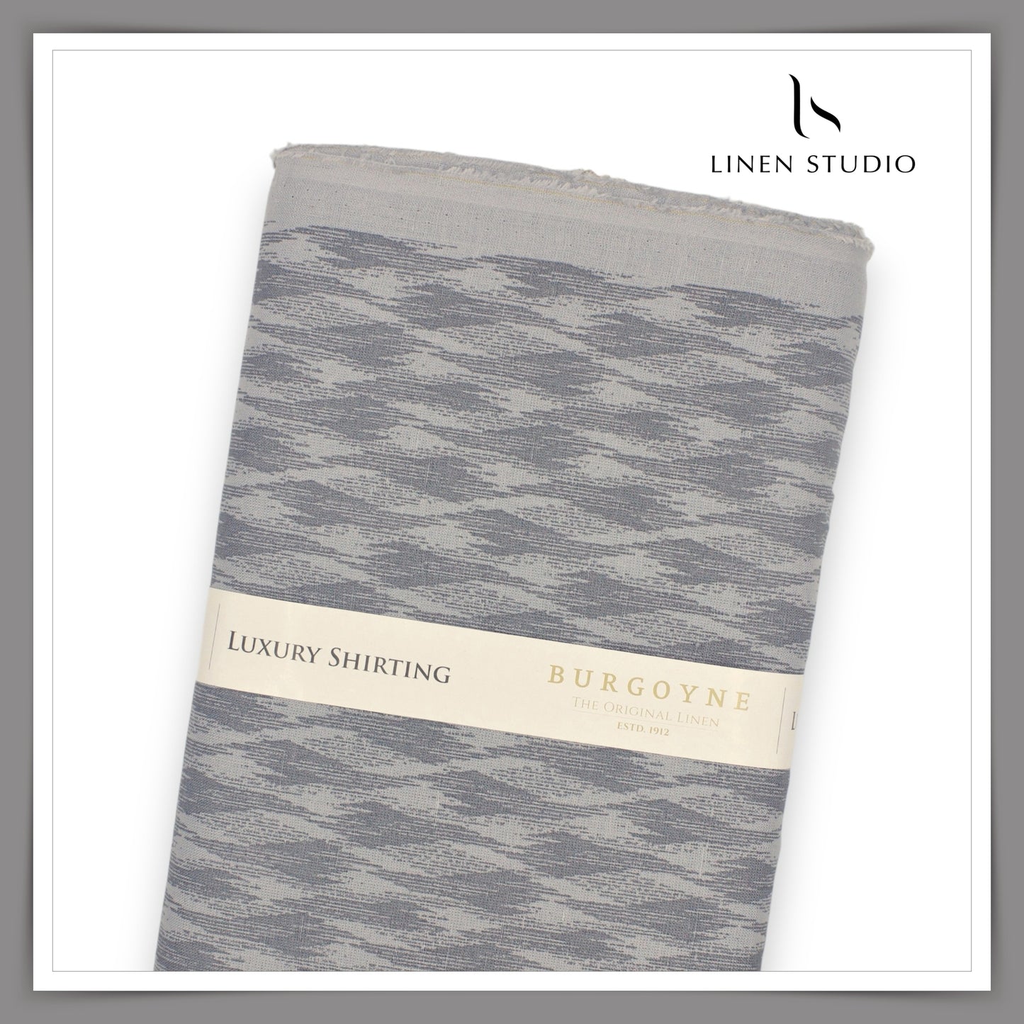 60 Lea Printed Linen Shirting by Burgoyne - Oslo Grey