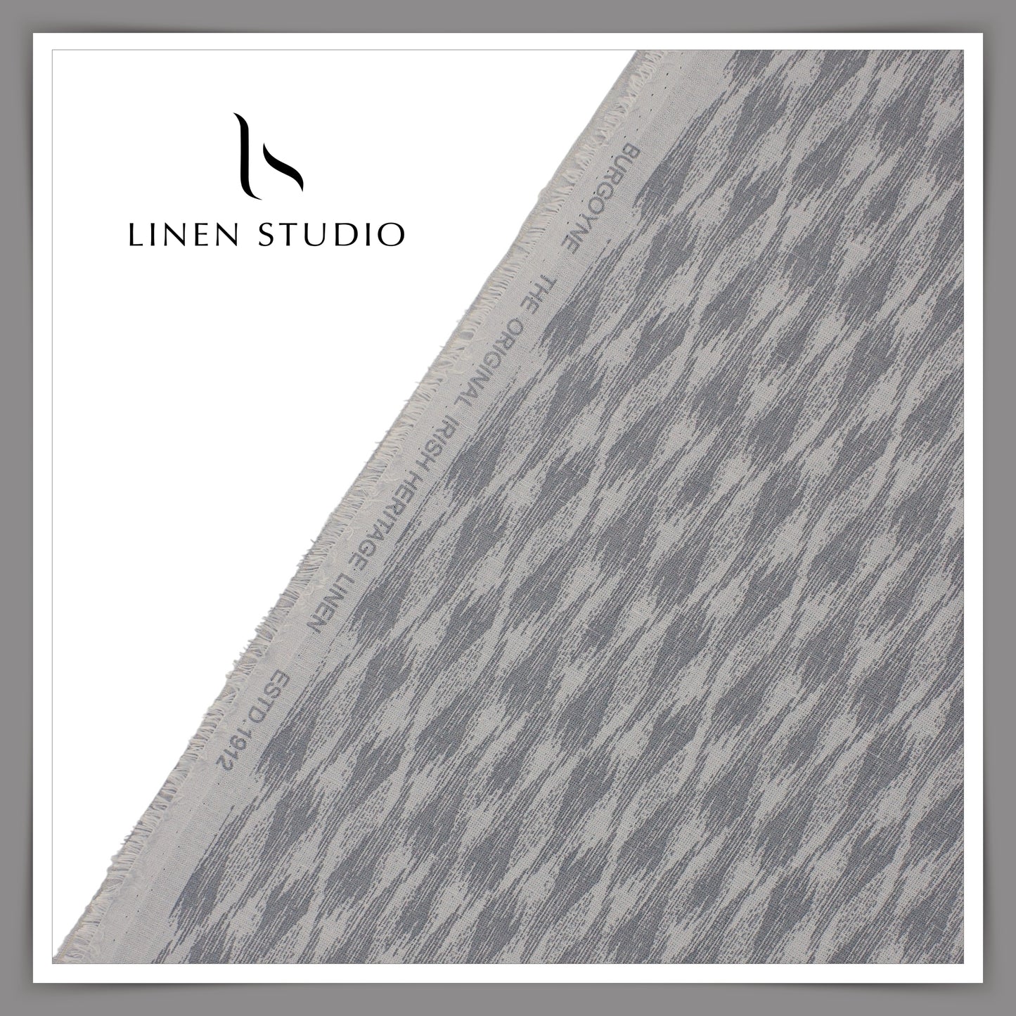 60 Lea Printed Linen Shirting by Burgoyne - Oslo Grey