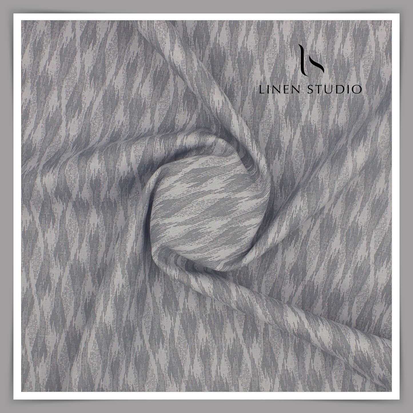 60 Lea Printed Linen Shirting by Burgoyne - Oslo Grey