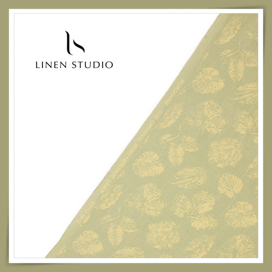 Burgoyne 60 Lea Premium Linen Printed Shirting - Leaf Designs (NEW) (Highest Selling)