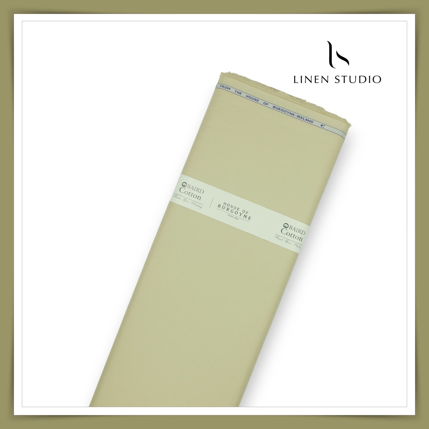 100% Giza Cotton Shirting by Burgoyne Ireland - Foggy Yellow (NEW)