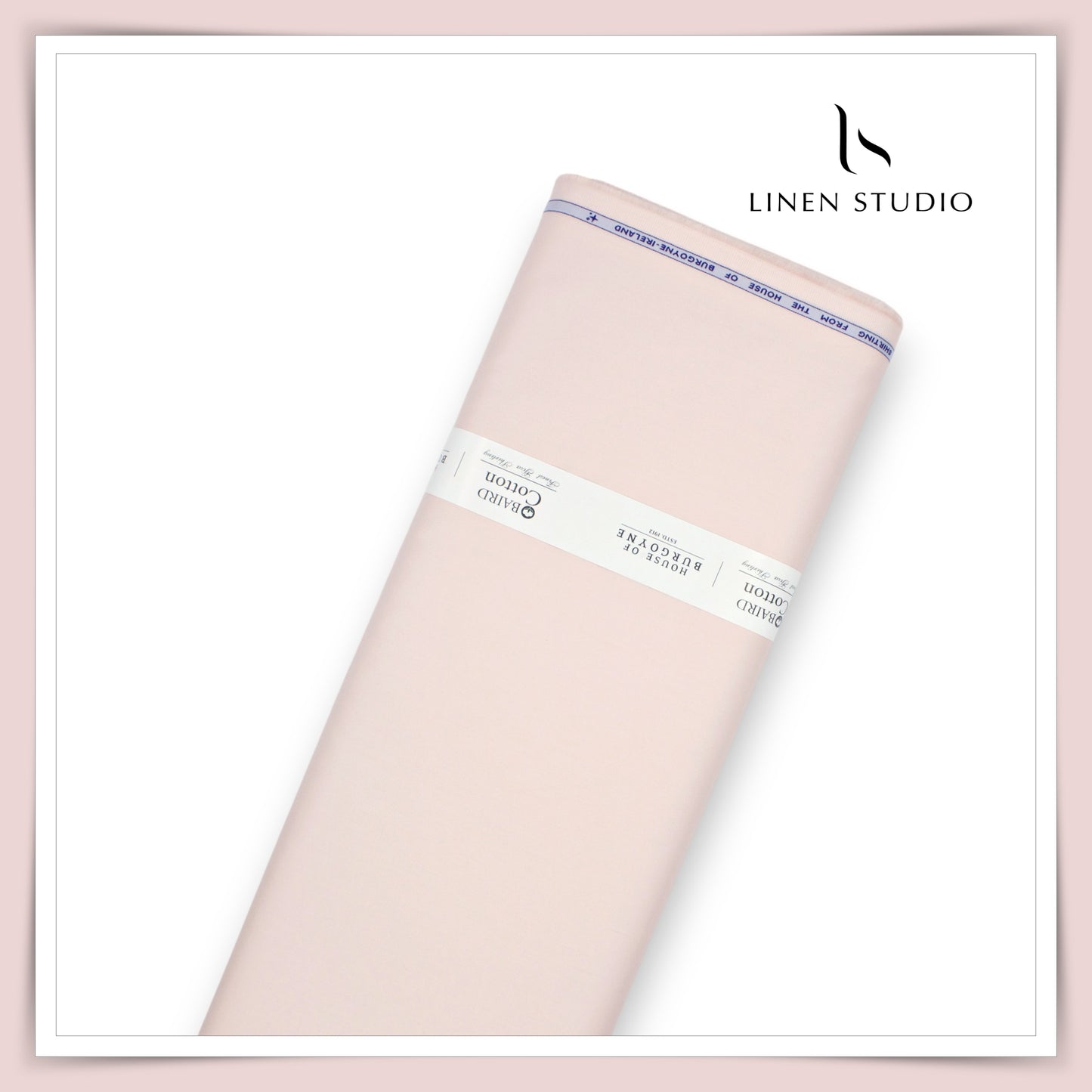 100% Giza Cotton Shirting by Burgoyne Ireland - Pastel Pink (NEW)