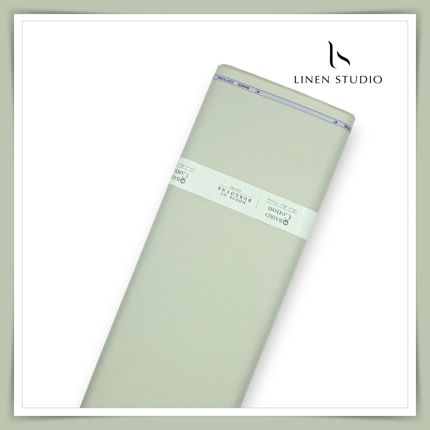 100% Giza Cotton Shirting by Burgoyne Ireland - Pastel Green (NEW)