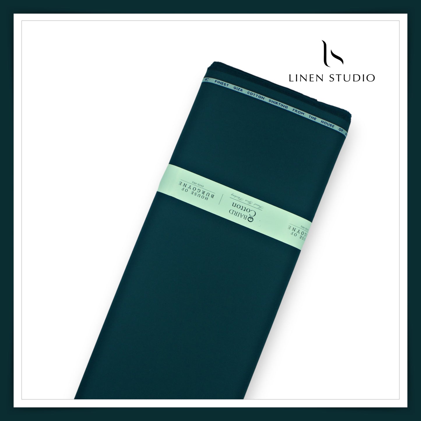 100% Giza Cotton Shirting by Burgoyne Ireland - Blue Green (NEW)