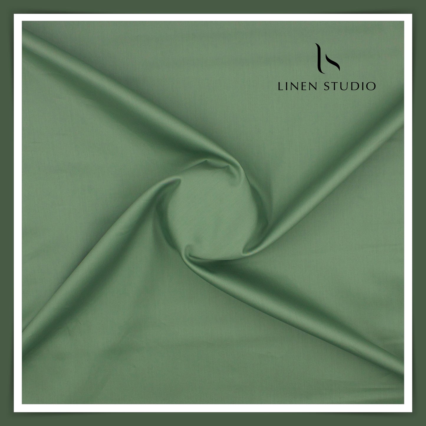 100% Giza Cotton Shirting by Burgoyne Ireland - Sage Green (NEW)