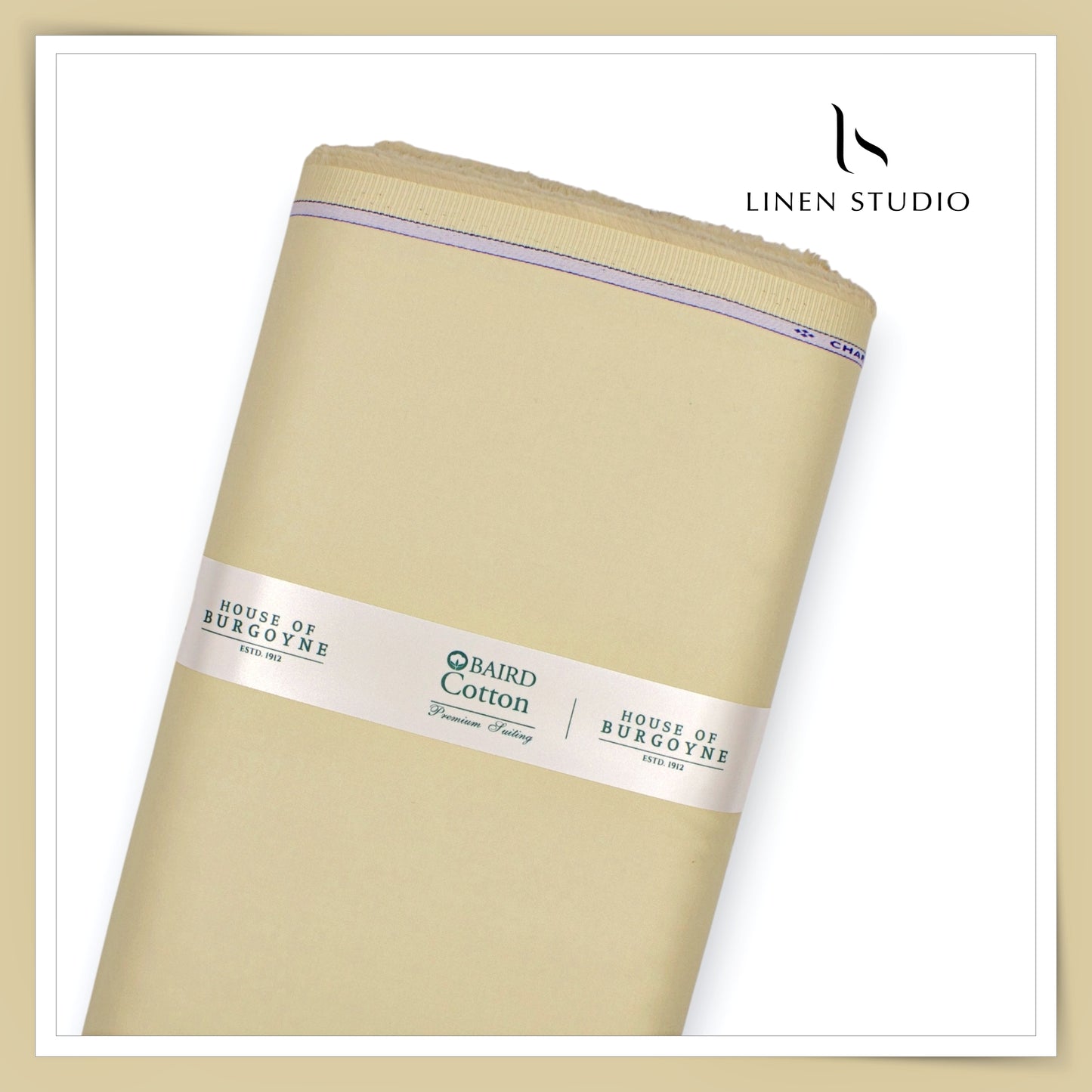 3 Ply Stretch Cotton Suiting by Burgoyne Ireland - Dark Beige (Satin Finish)