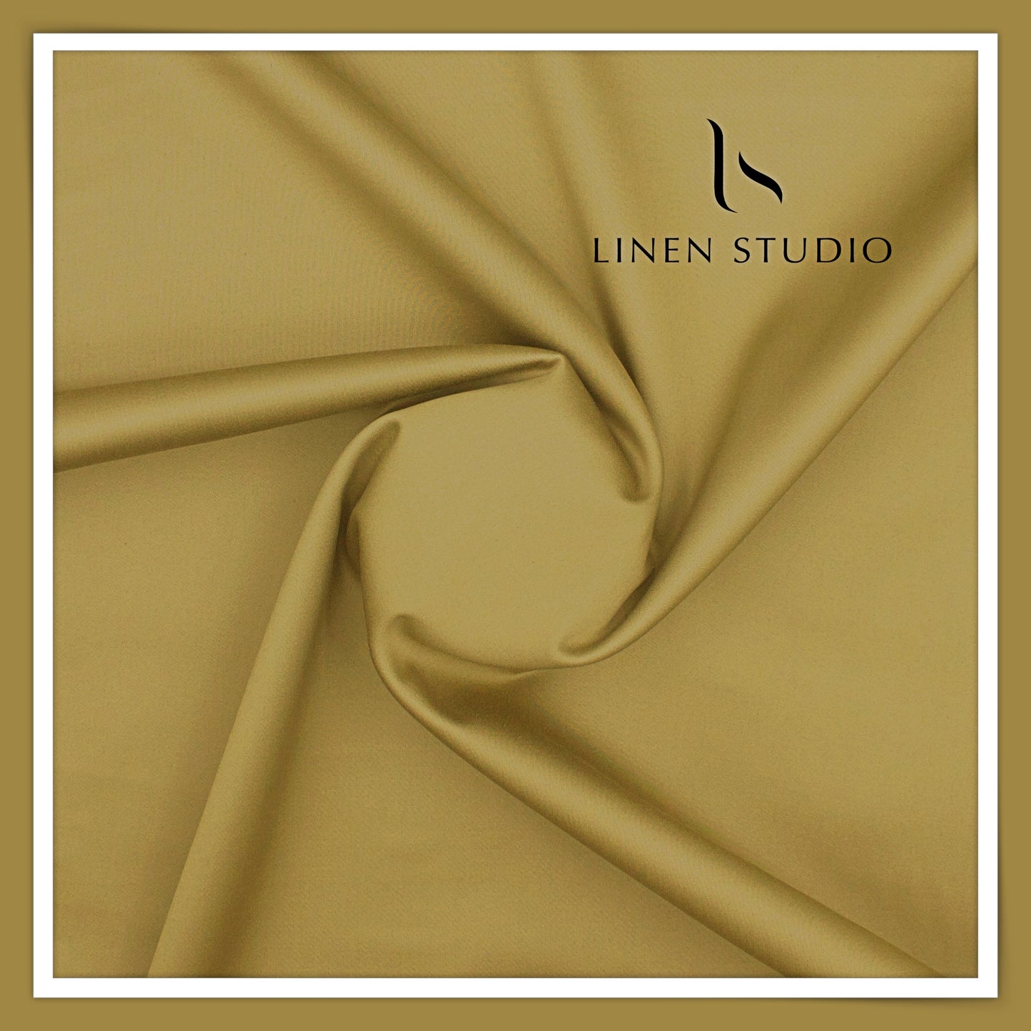 3 Ply Stretch Cotton Suiting by Burgoyne Ireland - Metallic Gold (Satin Finish)