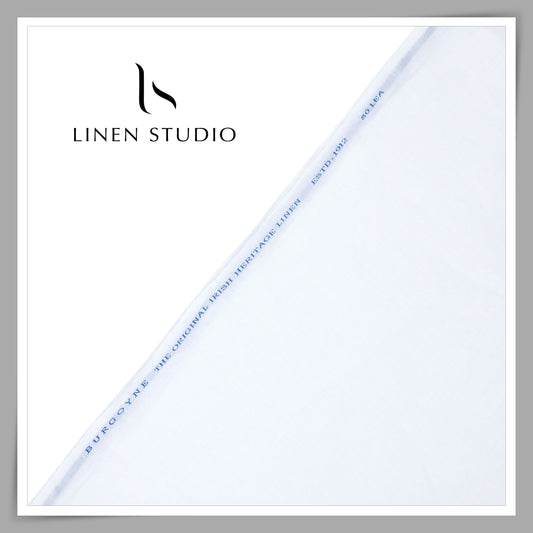 80 Lea Pure Linen Shirting by Burgoyne - White (NEW) (Limited Stock)