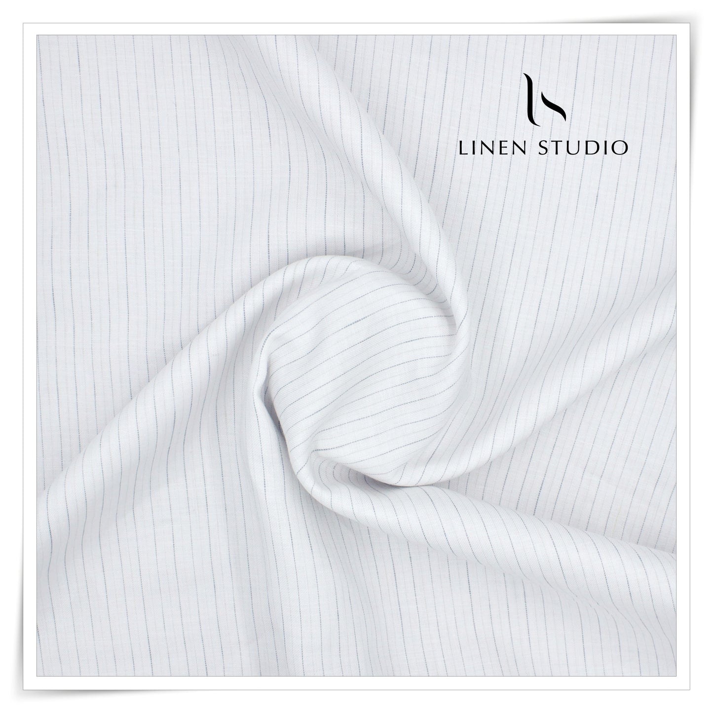 80 Lea Twill Shirting by Burgoyne - White with Dotted Stripes (Highest Selling)