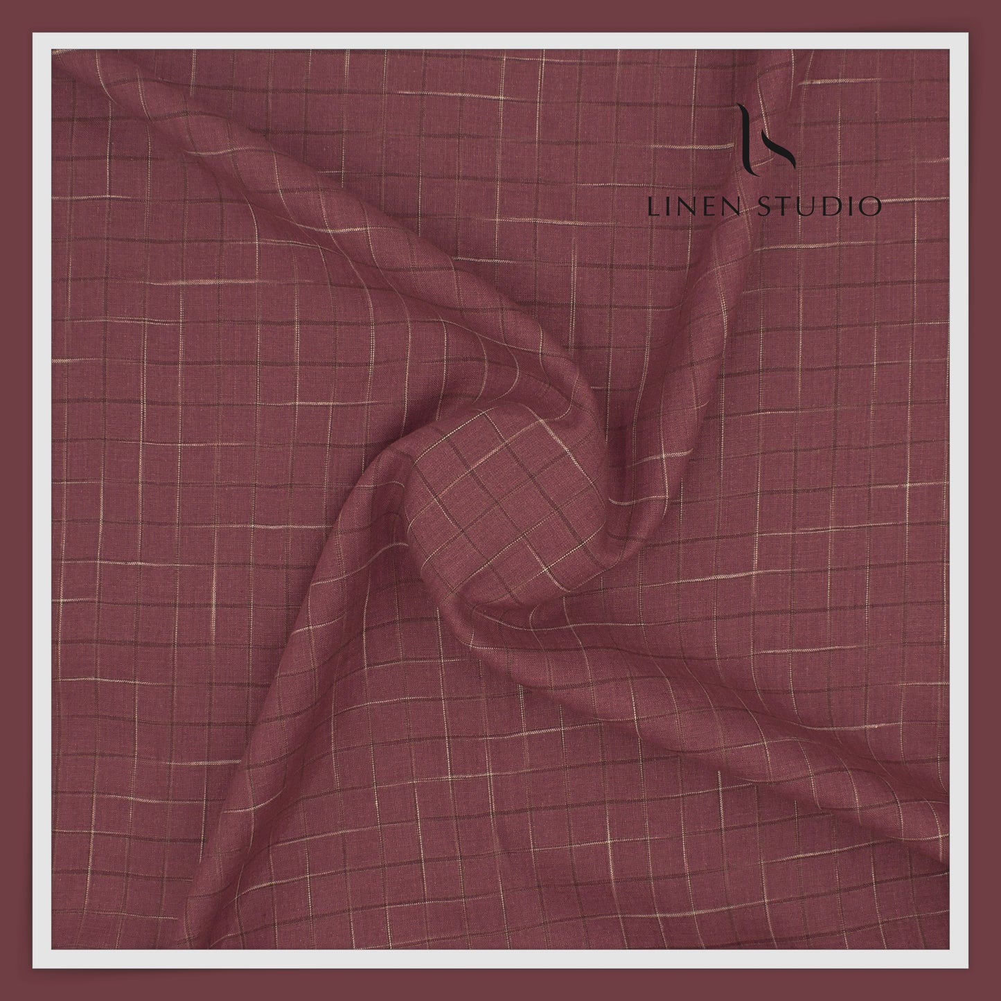 70 Lea Luxury Shirting by Burgoyne - Copper Red Checks (NEW)