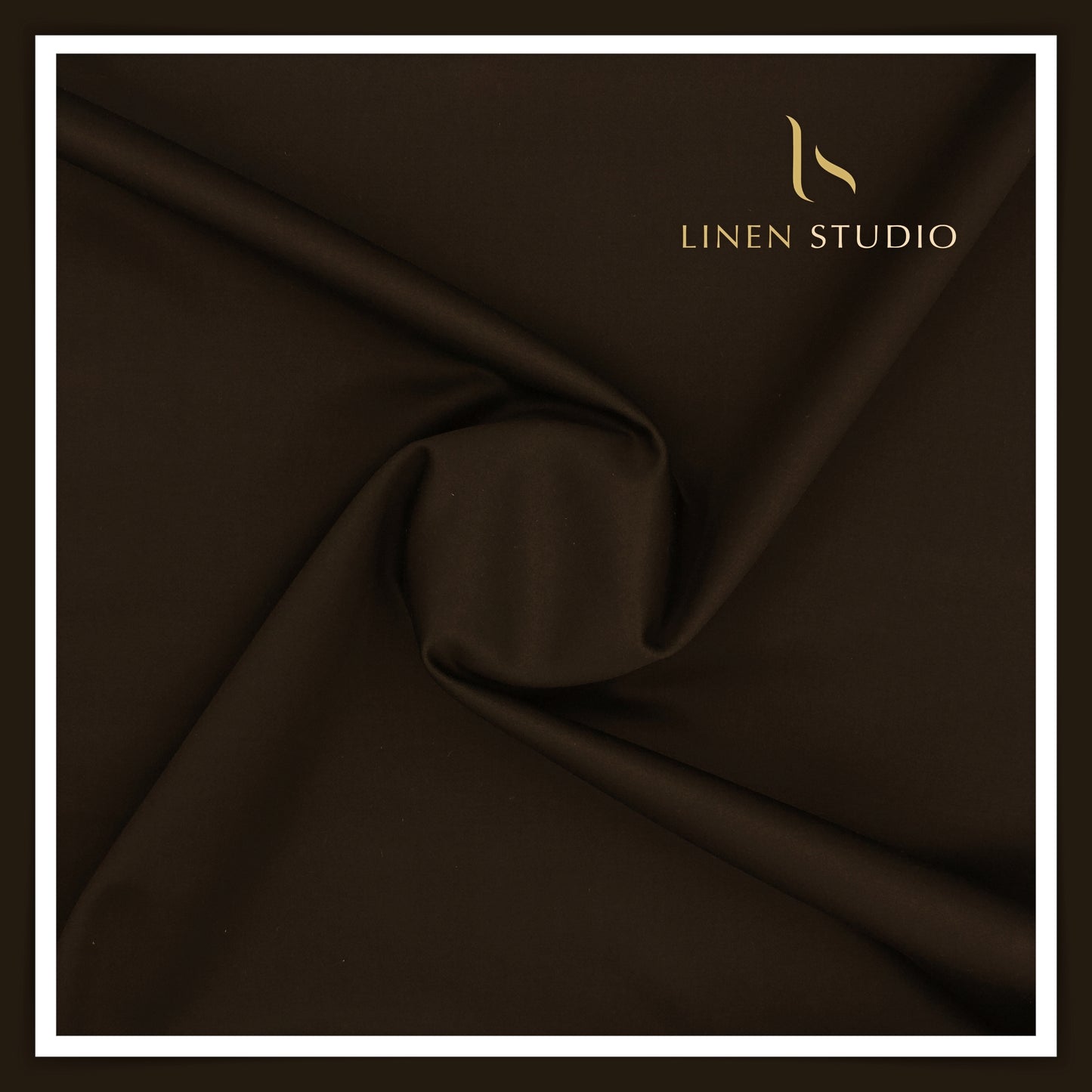 2 Ply 100% Cotton Suiting by Burgoyne Ireland - Oil Brown (Satin Finish)
