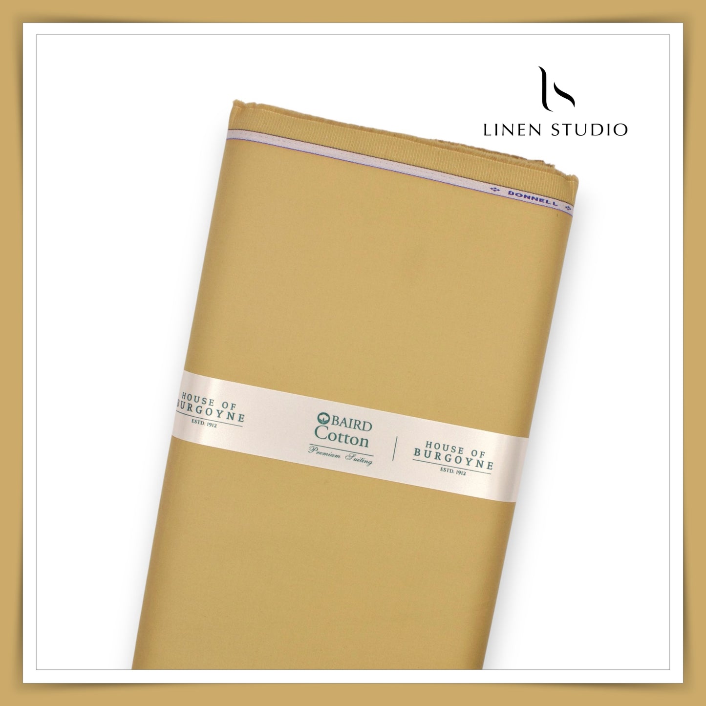 2 Ply 100% Cotton Suiting by Burgoyne Ireland - Light Brown (Satin Finish)