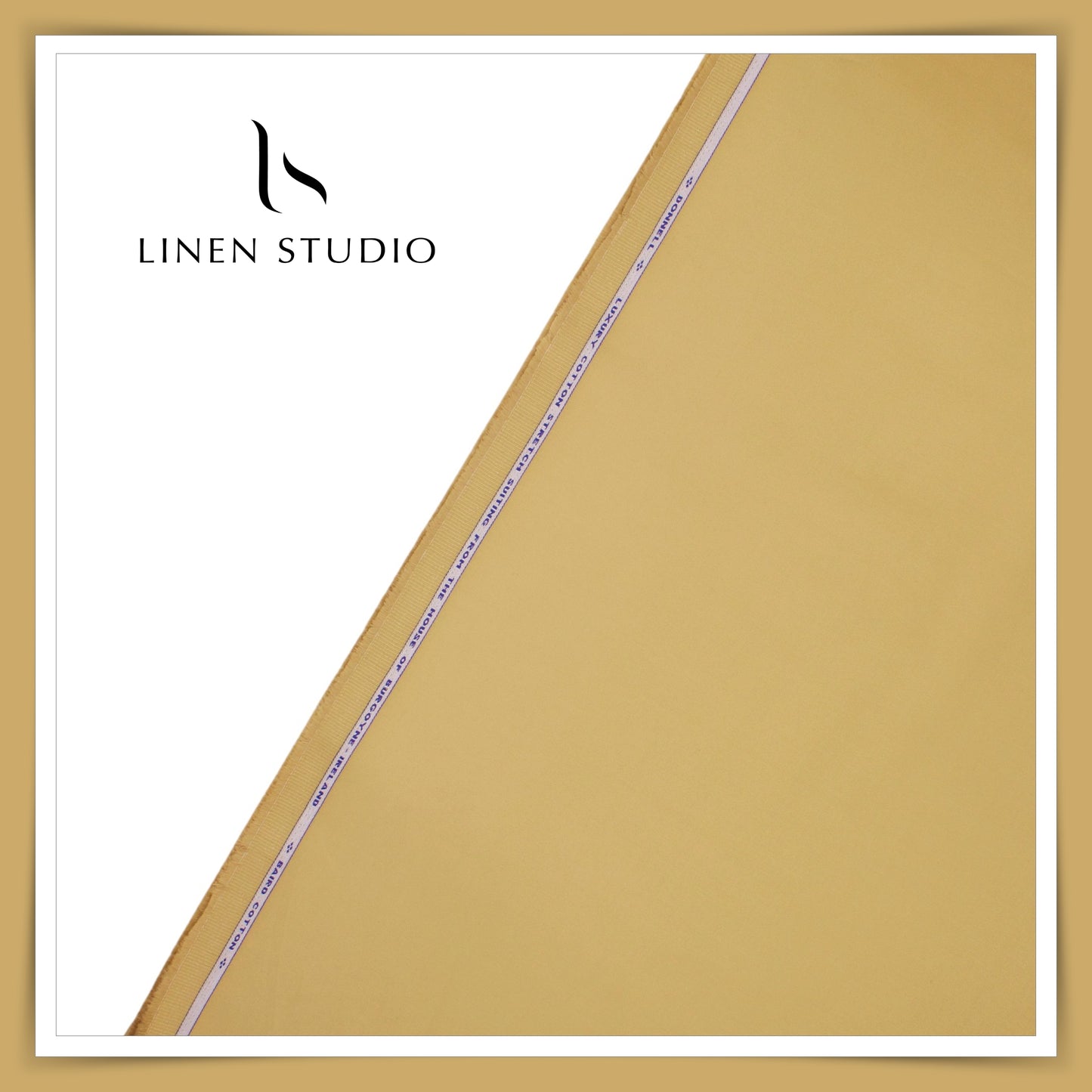 2 Ply 100% Cotton Suiting by Burgoyne Ireland - Light Brown (Satin Finish)