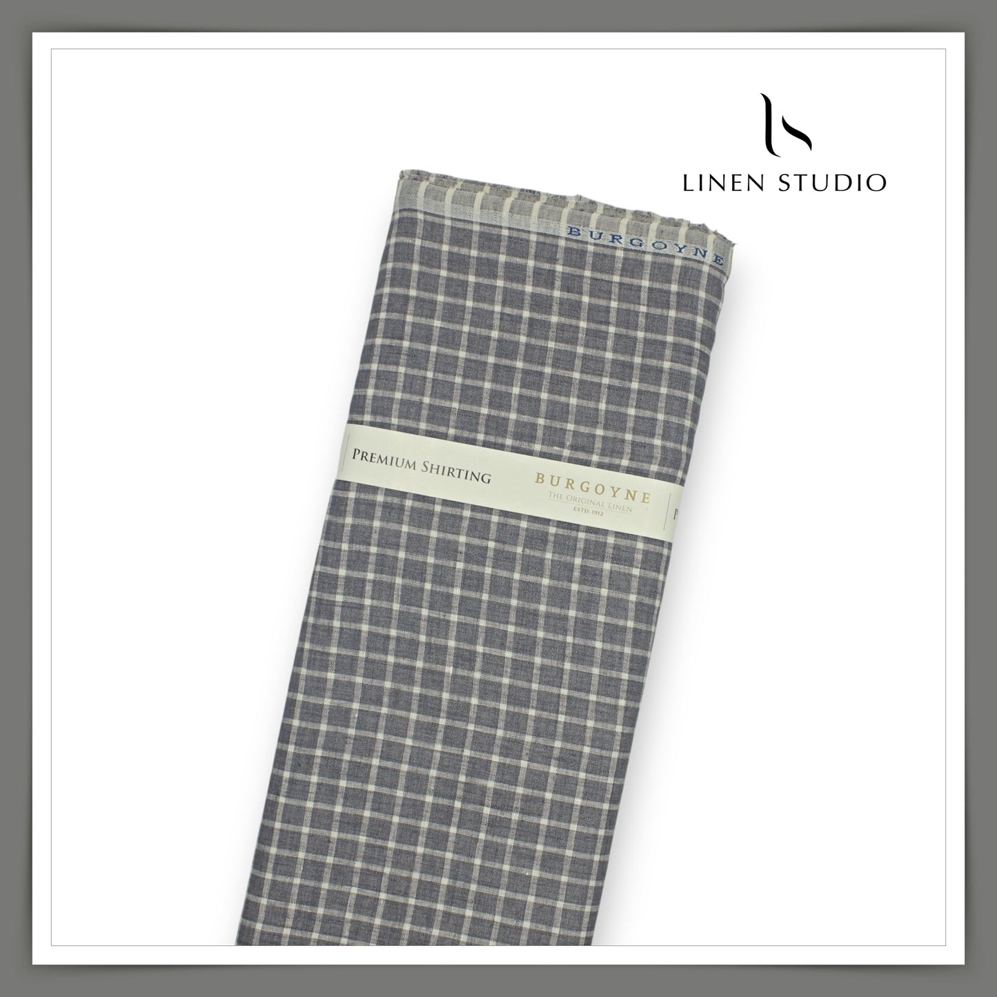 70 Lea Luxury Shirting by Burgoyne - Granite Grey Checks (NEW)