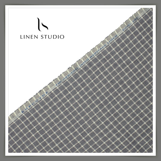 70 Lea Luxury Shirting by Burgoyne - Granite Grey Checks (NEW)