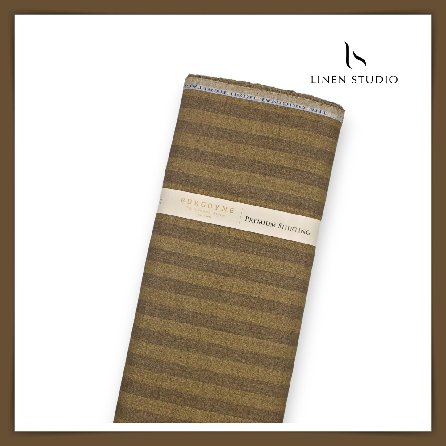 70 Lea Luxury Shirting by Burgoyne - Broad Brown Stripes (NEW)
