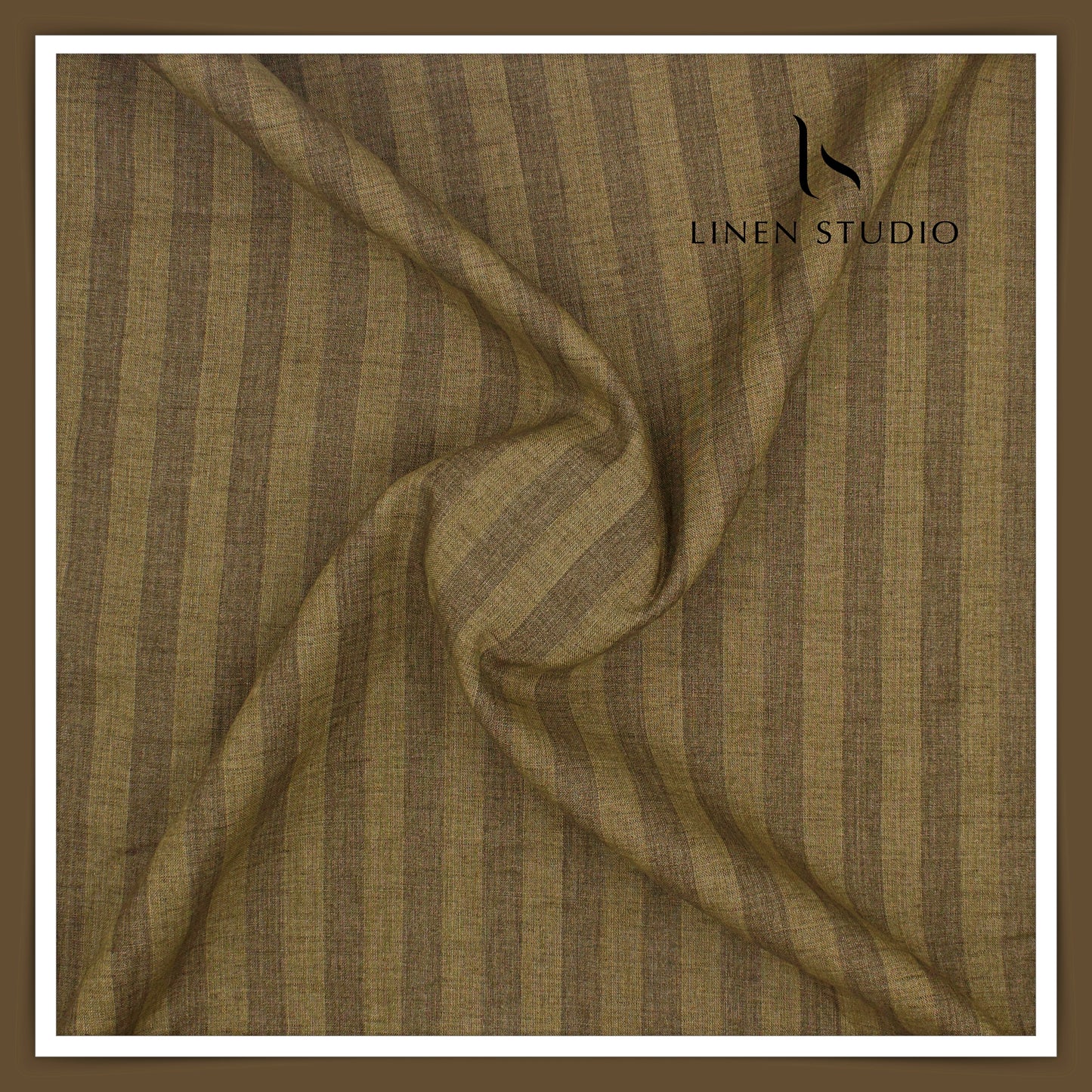 70 Lea Luxury Shirting by Burgoyne - Broad Brown Stripes (NEW)
