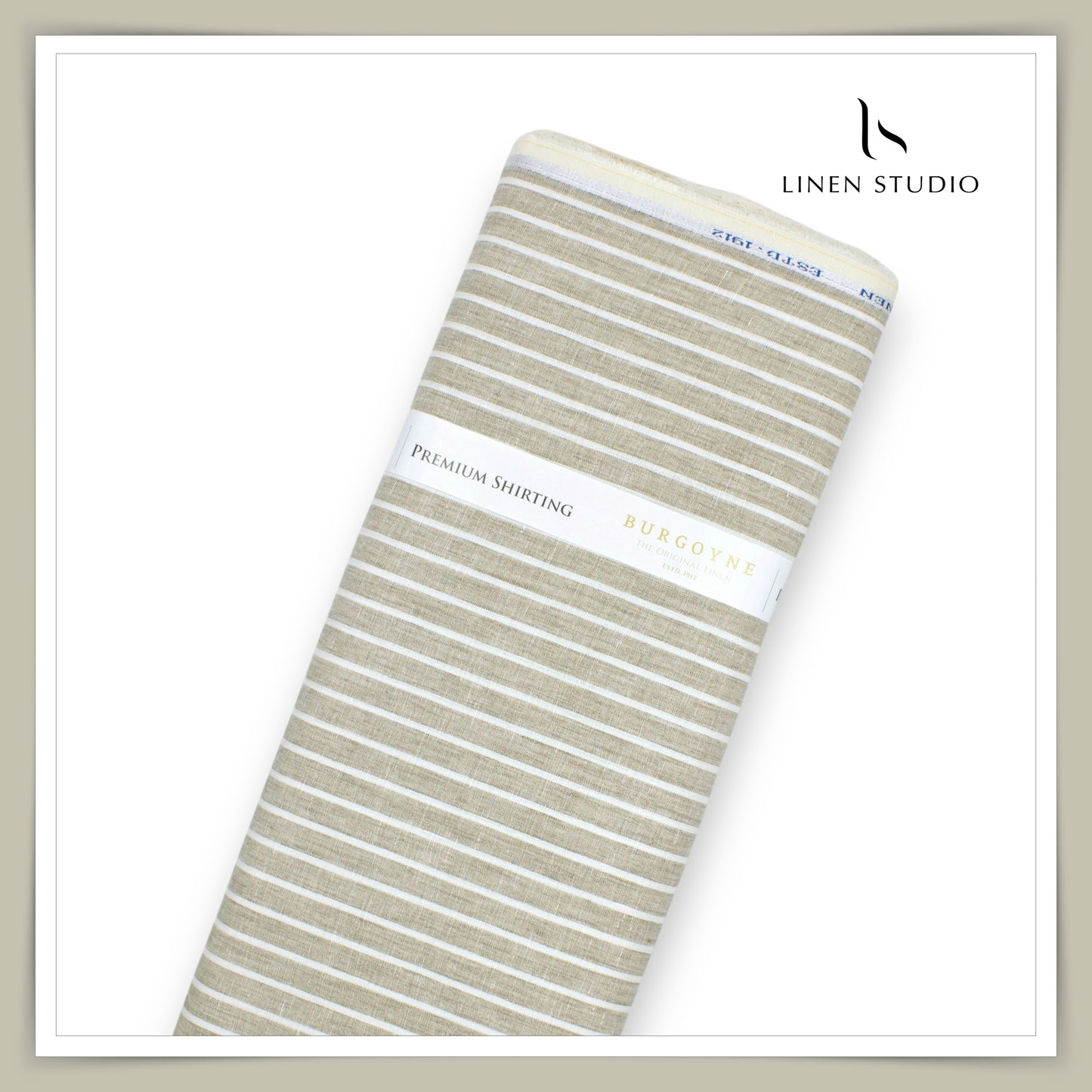 70 Lea Luxury Shirting by Burgoyne - Natural Sober Stripes (NEW)