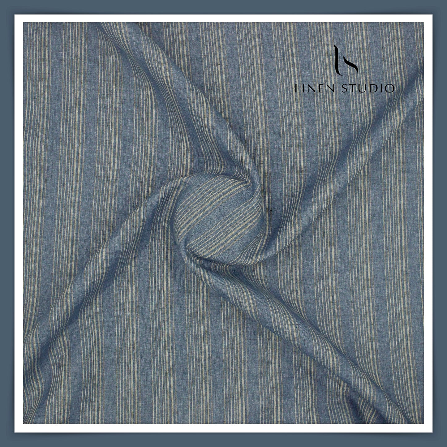 70 Lea Luxury Shirting by Burgoyne - Comet Blue Stripes (NEW)
