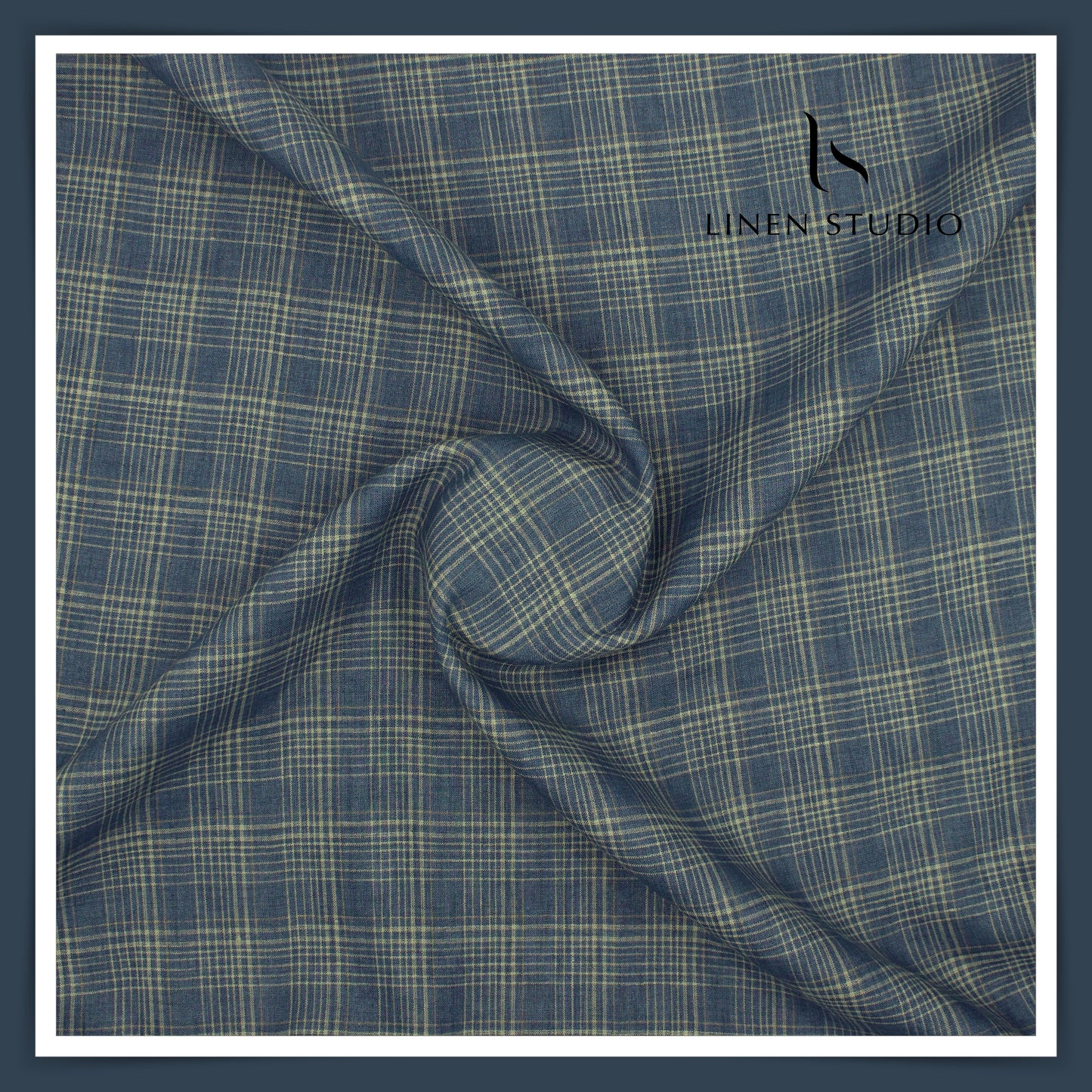70 Lea Luxury Shirting by Burgoyne - Comet Blue Checks (NEW)