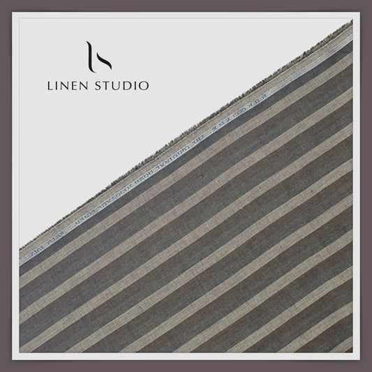 70 Lea Luxury Shirting by Burgoyne - Multicolour Broad Stripes (NEW)