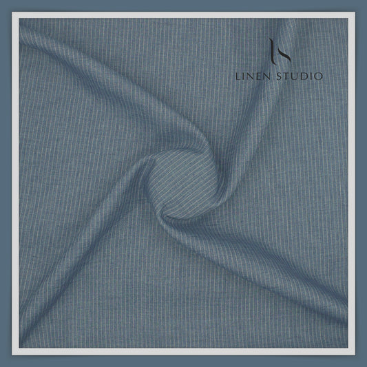 70 Lea Luxury Shirting by Burgoyne - Marble Blue Stripes (NEW)