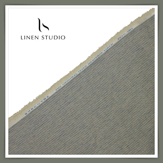 70 Lea Luxury Shirting by Burgoyne - Rustic Grey Stripes (NEW)