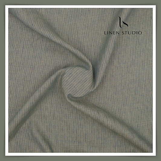 70 Lea Luxury Shirting by Burgoyne - Rustic Grey Stripes (NEW)