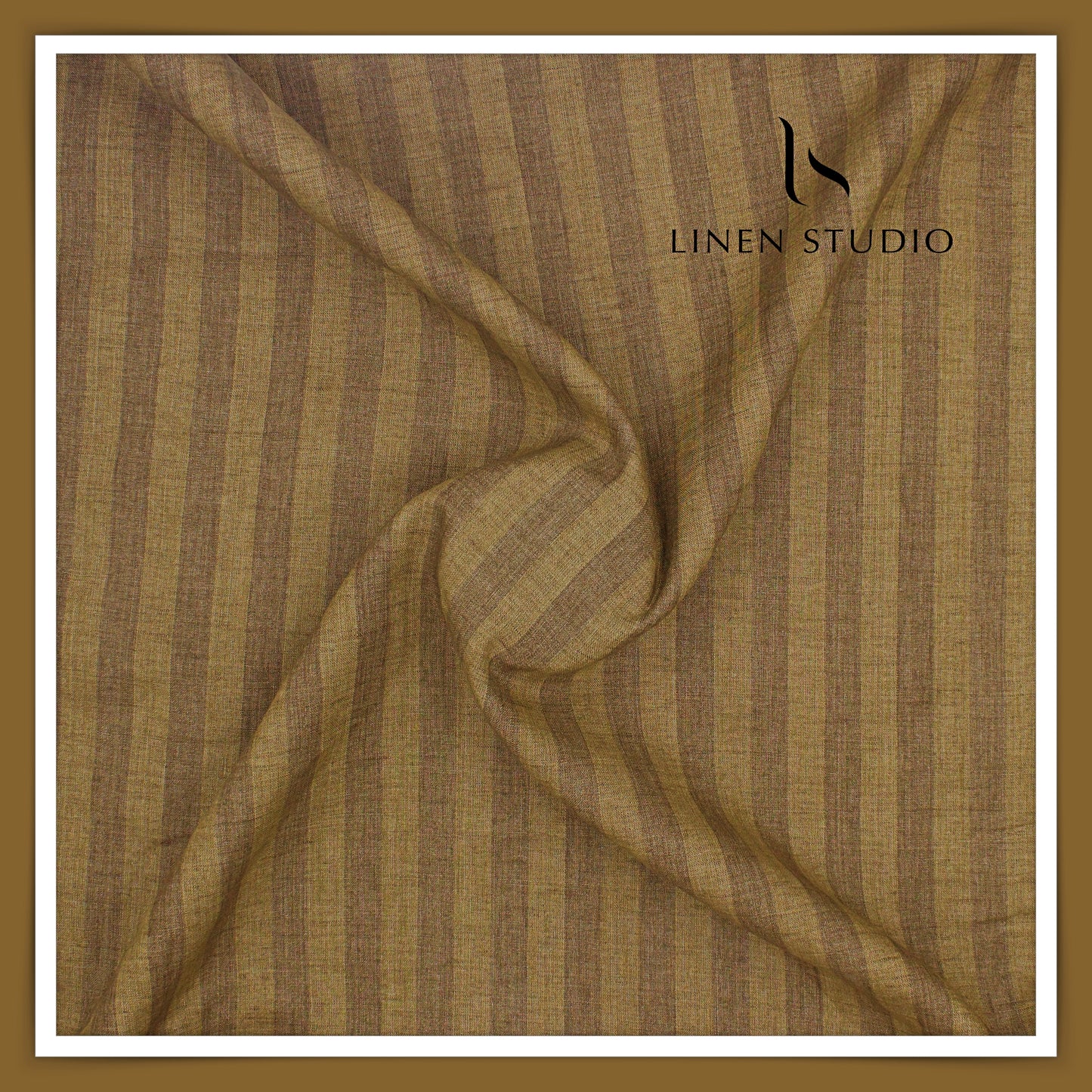 70 Lea Luxury Shirting by Burgoyne - Mocha Brown Stripes (NEW)