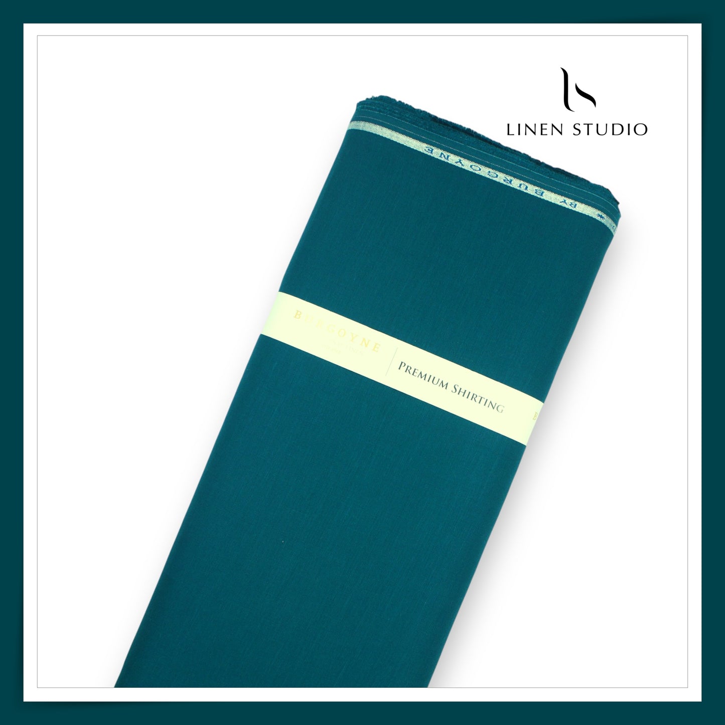 Burgoyne Premium Linen 70 Lea Shirting - Deep Teal (NEW)
