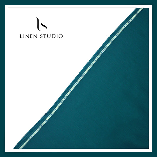 Burgoyne Premium Linen 70 Lea Shirting - Deep Teal (NEW)