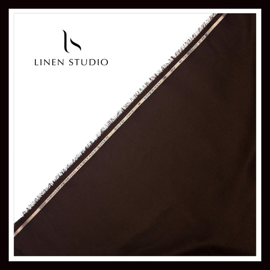 Burgoyne Premium Linen 70 Lea Shirting - Eclipse Brown (NEW)