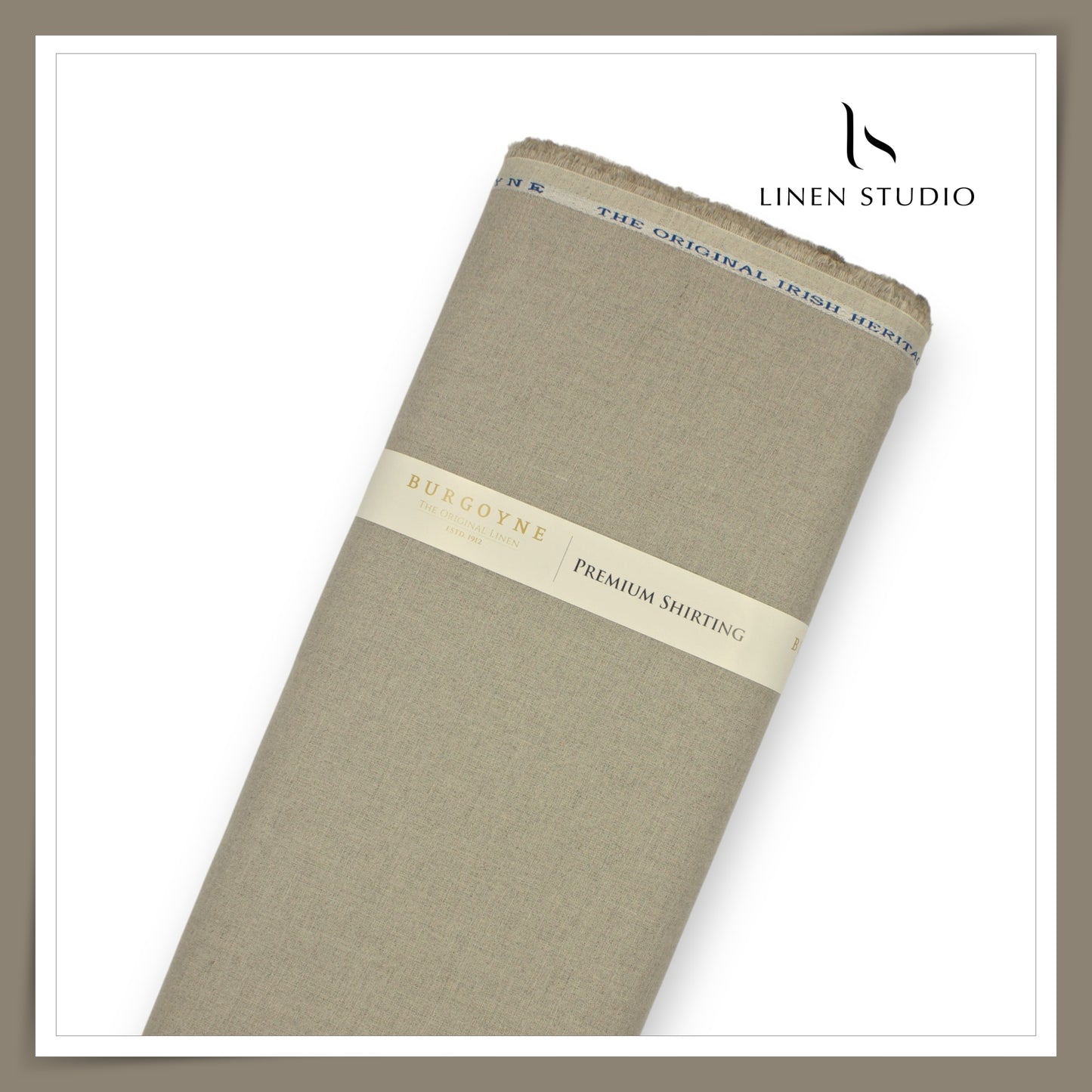 Burgoyne Premium Linen 70 Lea Shirting - Natural Granite (NEW)