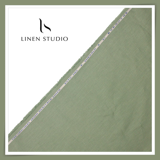 Burgoyne Premium Linen 70 Lea Plain Shirting - Eucalyptus (NEW)