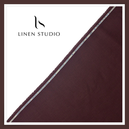 Burgoyne Premium Linen 70 Lea Plain Shirting - Cherry Laquer (NEW)