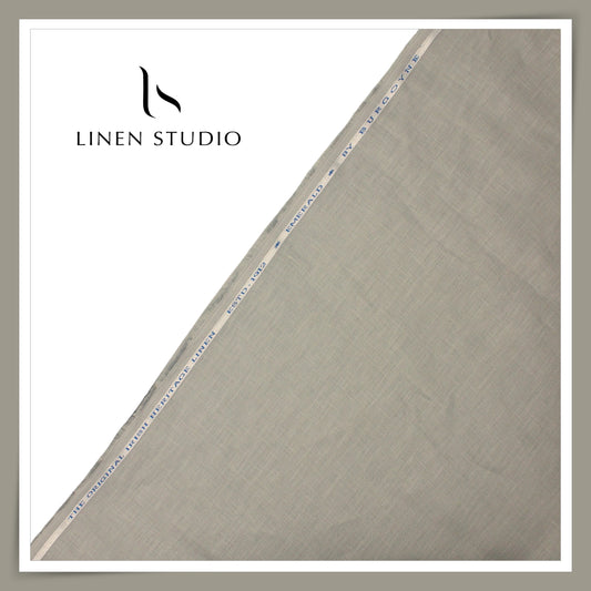 Burgoyne Premium Linen 70 Lea Plain Shirting - Circular Grey (NEW)