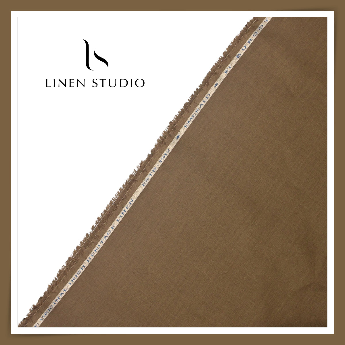 Burgoyne Premium Linen 70 Lea Plain Shirting - Dark Earth (NEW)