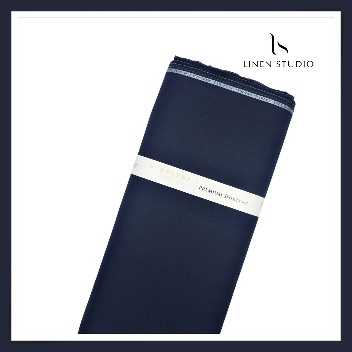 Burgoyne Premium Linen 70 Lea Plain Shirting - Midnight Navy (NEW)
