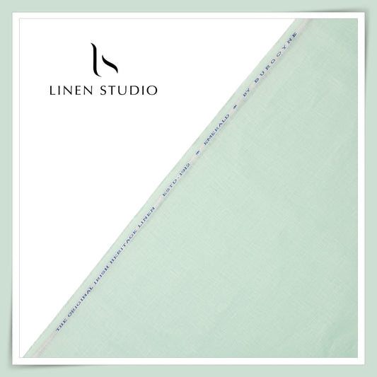 Burgoyne Premium Linen 70 Lea Plain Shirting - New Emerald (NEW)