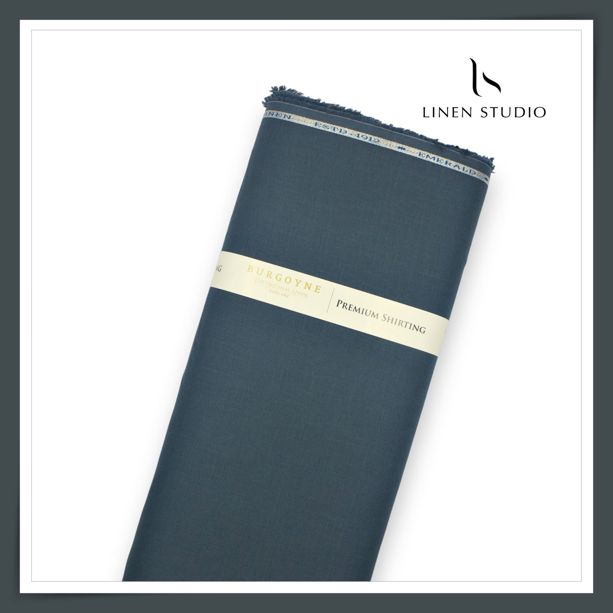 Burgoyne Premium Linen 70 Lea Plain Shirting - Orion Blue (NEW)