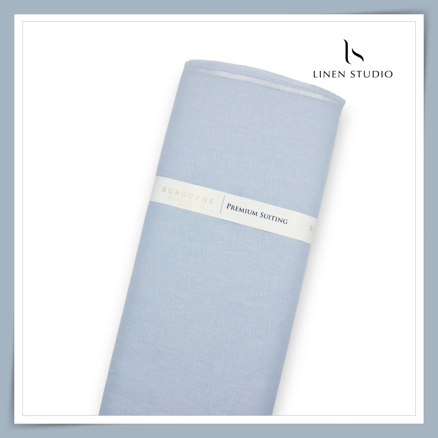 Burgoyne Premium Linen 70 Lea Plain Shirting - Casper Blue (NEW) (Fastest Selling)