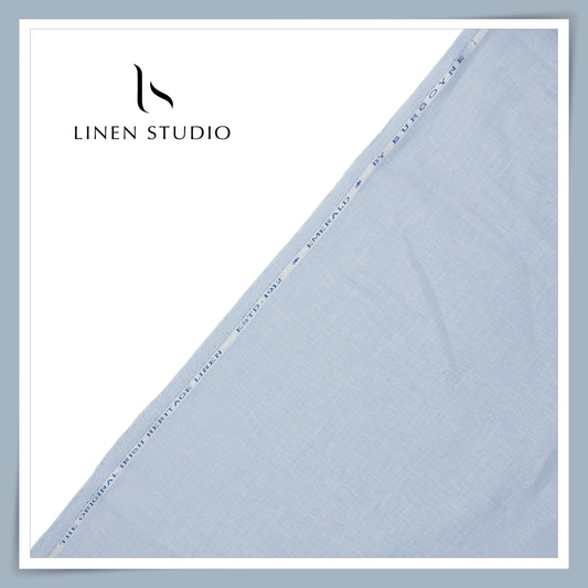 Burgoyne Premium Linen 70 Lea Plain Shirting - Casper Blue (NEW) (Fastest Selling)