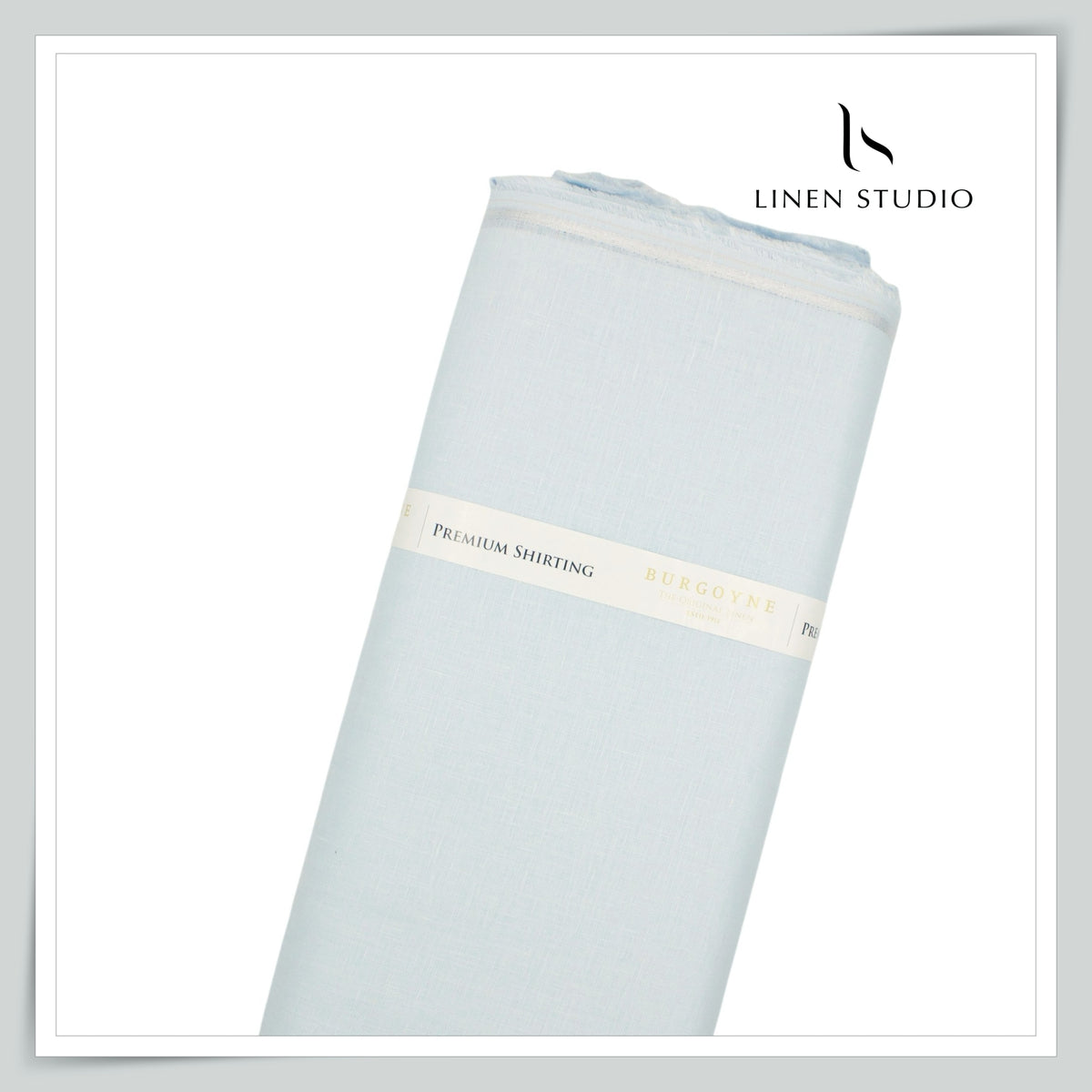 Burgoyne Premium Linen 70 Lea Plain Shirting - Blue Salt (NEW)