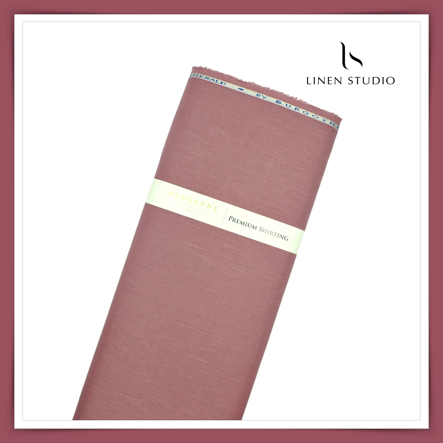 Burgoyne Premium Linen 70 Lea Shirting - Rasberry Taupe (NEW)