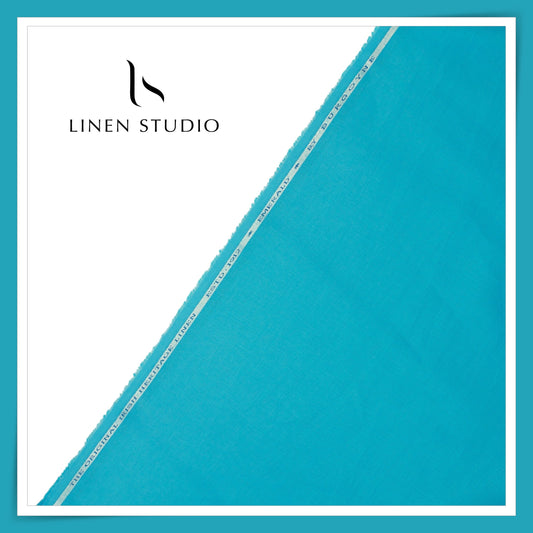 Burgoyne Premium Linen 70 Lea Shirting - Pacific Blue (NEW)