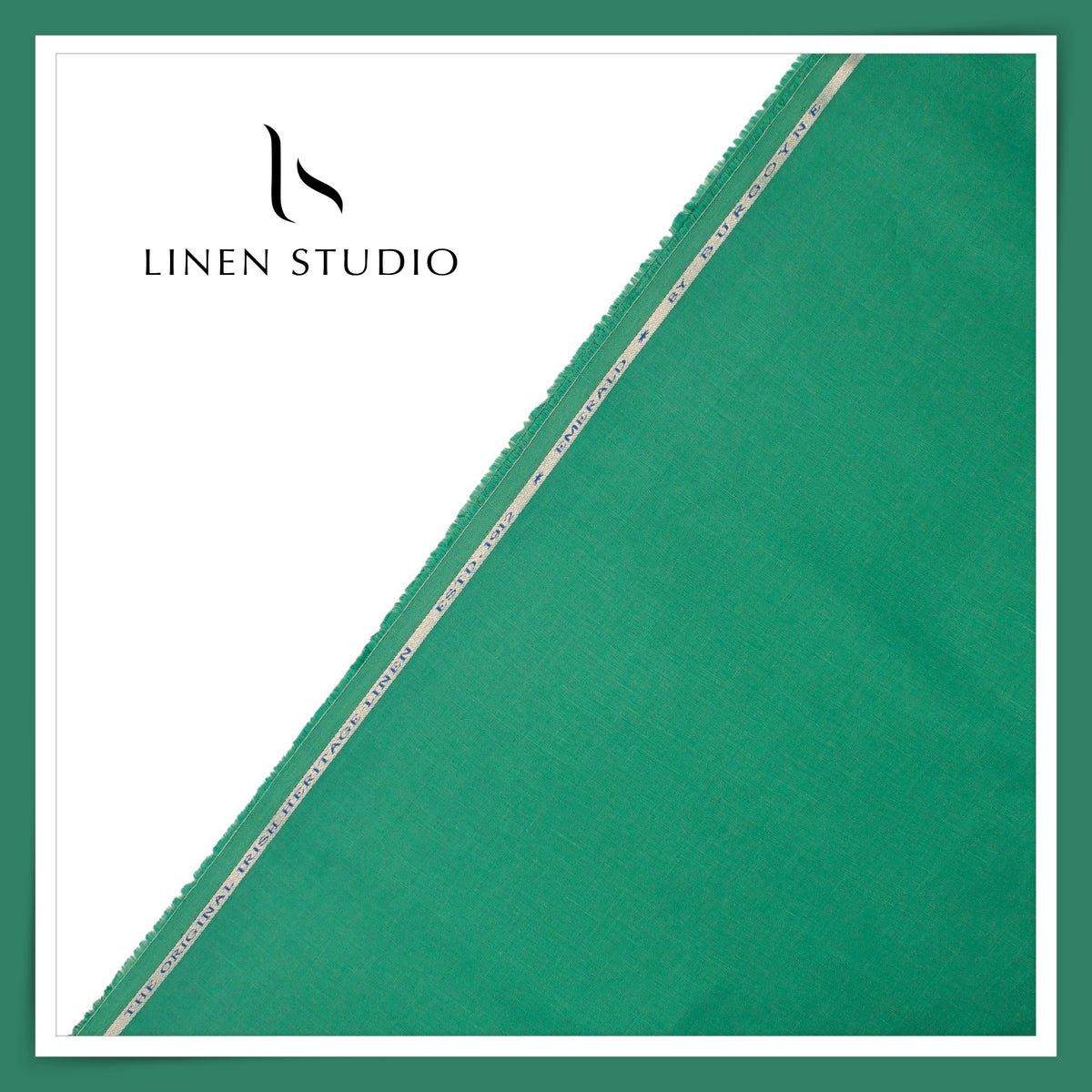 Burgoyne Premium Linen 70 Lea Shirting - Eucalyptus Green (NEW)